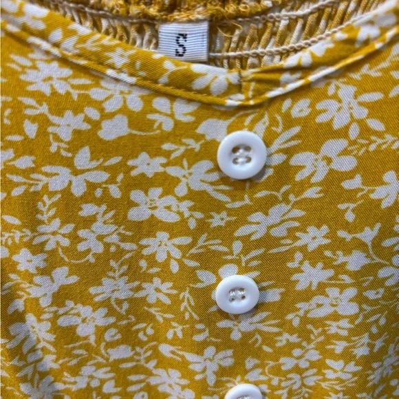 Maternity Midi Dress | Yellow Floral | EUC | S - Picture 2 of 3